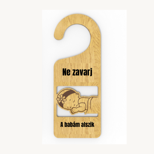 Copilul meu doarme-Plăcuță din lemn pentru ușă