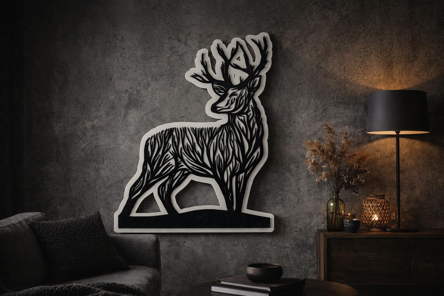 Decor perete din lemn – Cerb