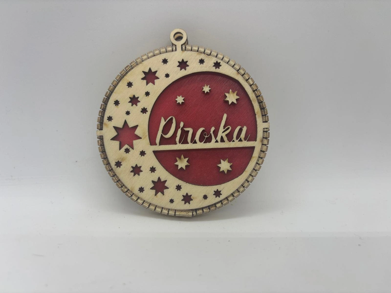 Decor de brad personalizabil, față-verso – cu nume și motiv la alegere