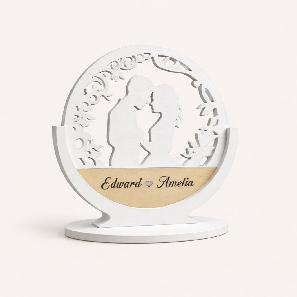 Decor lemn cuplu, text personalizat