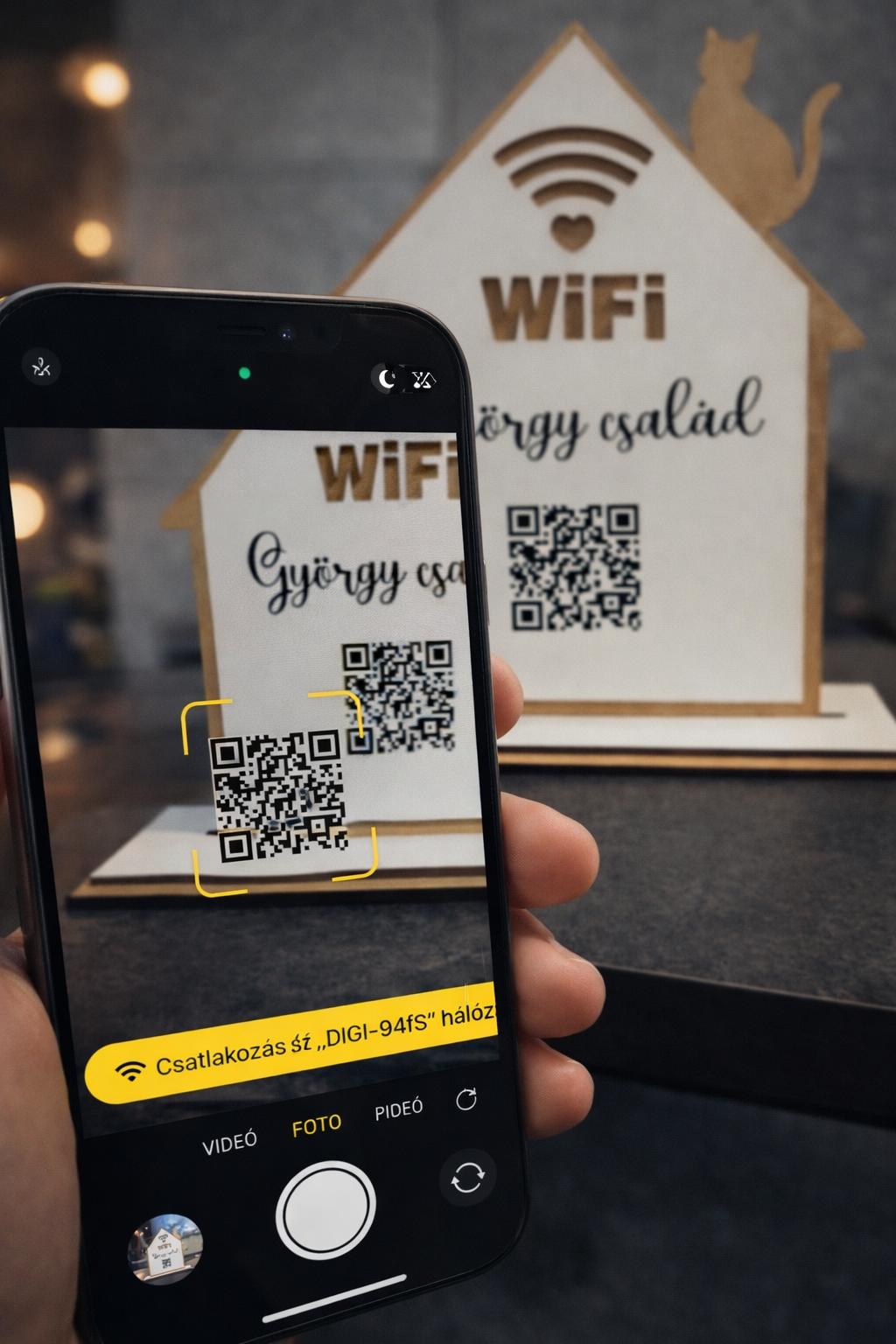 Plăcuță WiFi personalizată cu cod QR