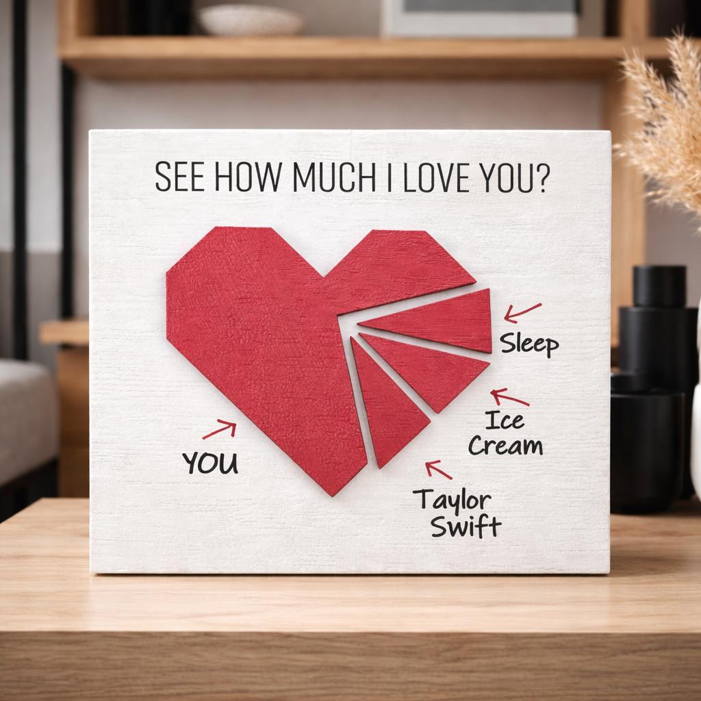 Decorațiune 3D inimă personalizată pentru cupluri