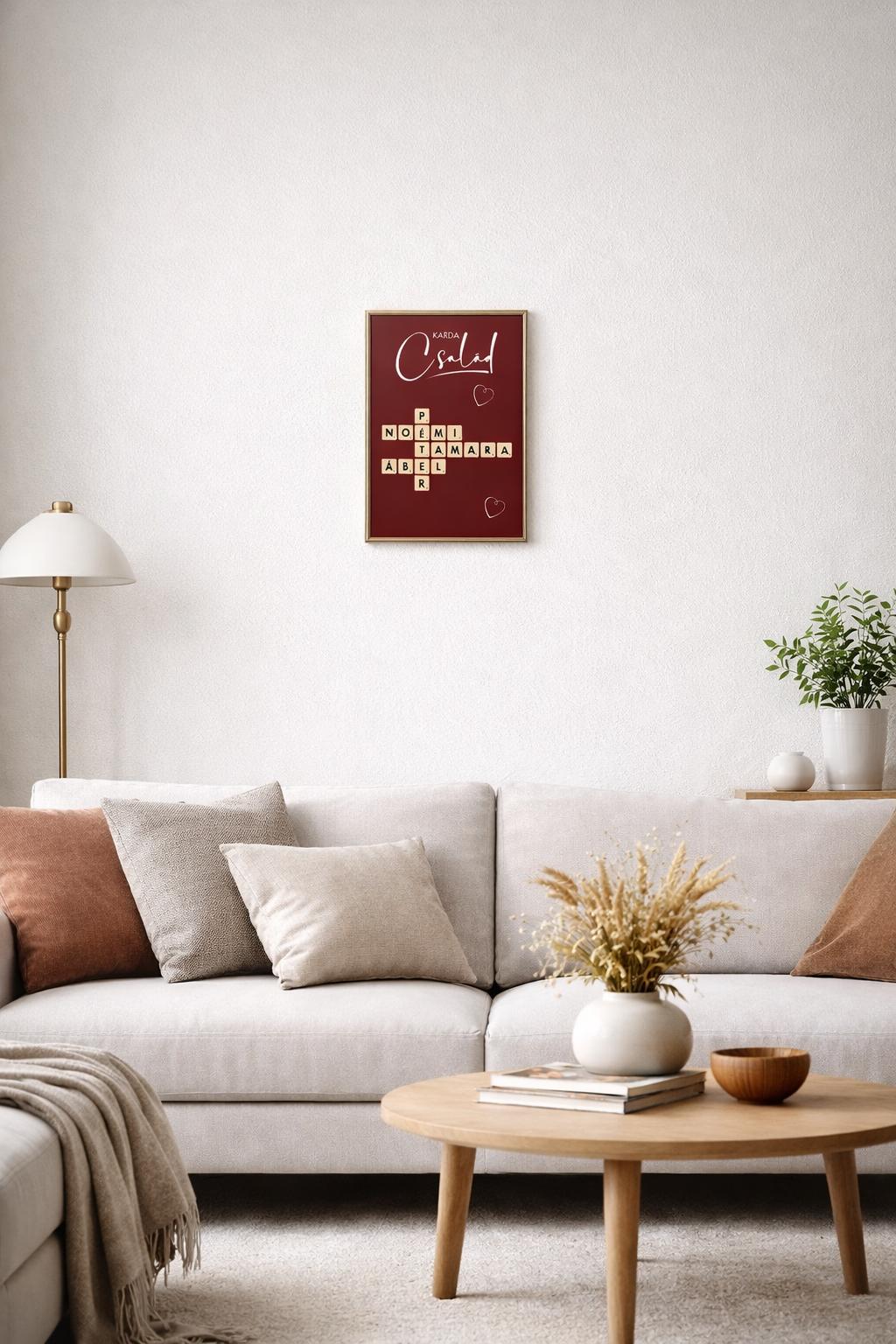 A192 Tablou decorativ familie Scrabble personalizat A3