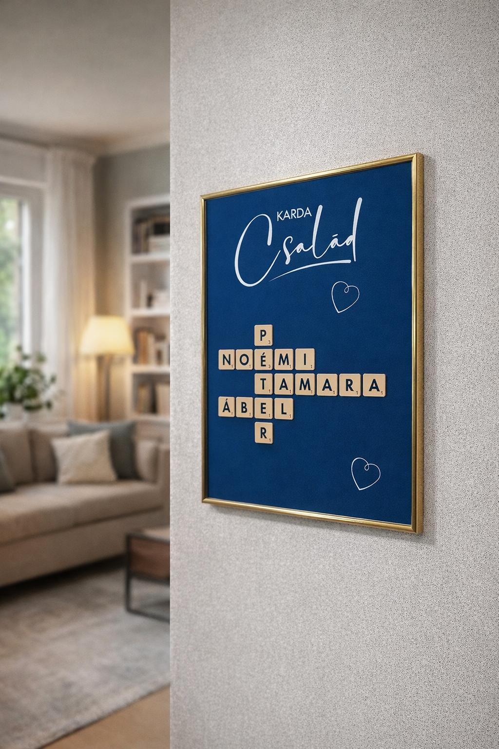 A192 Tablou decorativ familie Scrabble personalizat A3