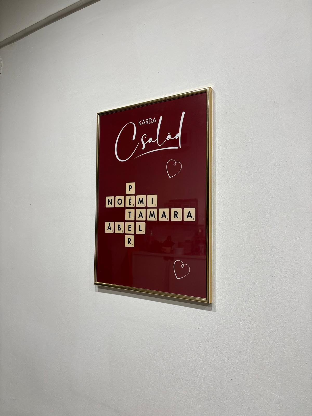 A192 Tablou decorativ familie Scrabble personalizat A3